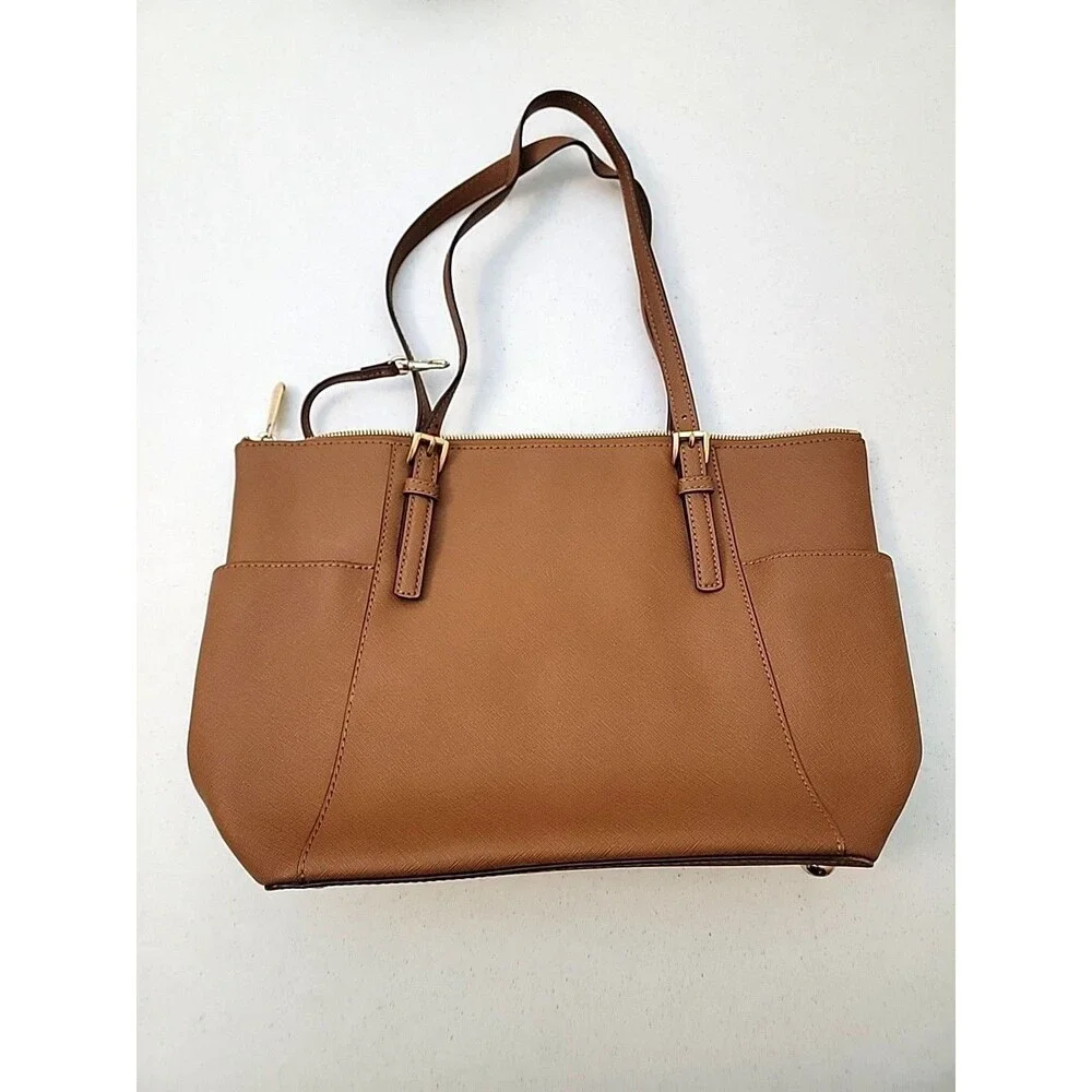 Michael Kors Tote Bag Jet Set Saffiano Leather Luggage Brown